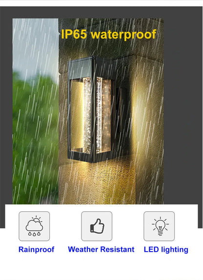 Verthara Premium Crystal Bubble Glass Exterior Wall Sconce