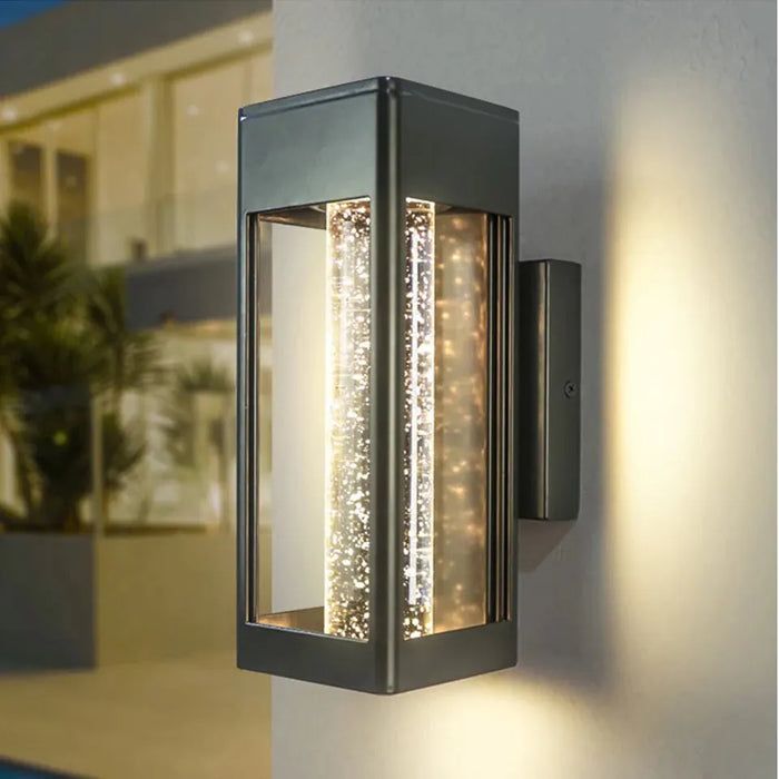 Verthara Premium Crystal Bubble Glass Exterior Wall Sconce