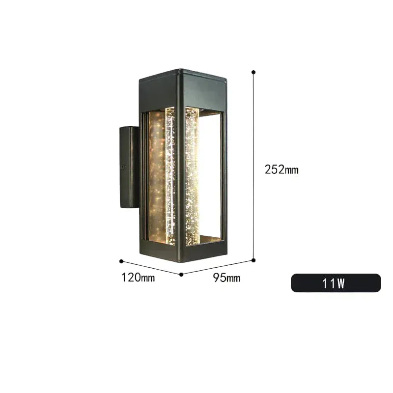 Verthara Premium Crystal Bubble Glass Exterior Wall Sconce