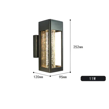 Verthara Premium Crystal Bubble Glass Exterior Wall Sconce