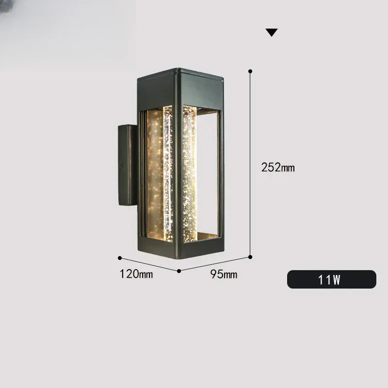 Verthara Premium Crystal Bubble Glass Exterior Wall Sconce