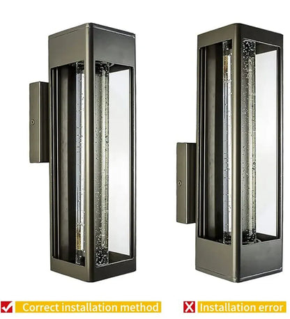 Verthara Premium Crystal Bubble Glass Exterior Wall Sconce