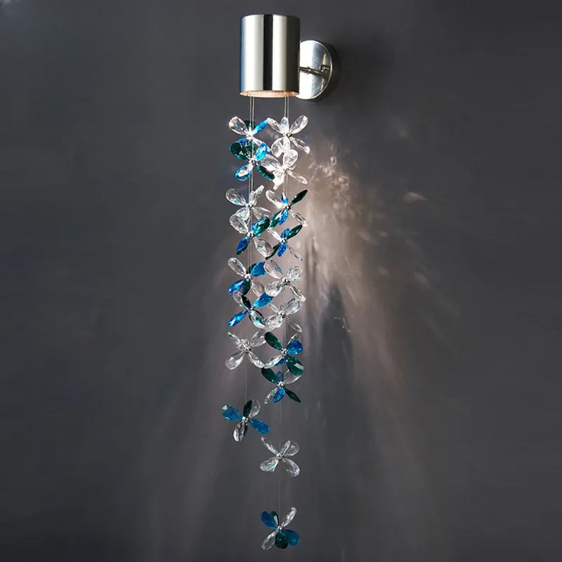 Verthara Premium Crystal Chain Wall Sconce