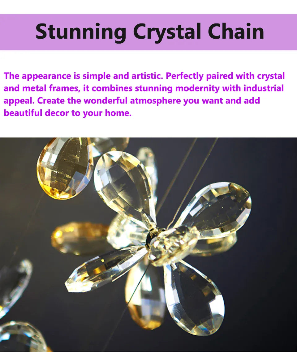 Verthara Premium Crystal Chain Wall Sconce