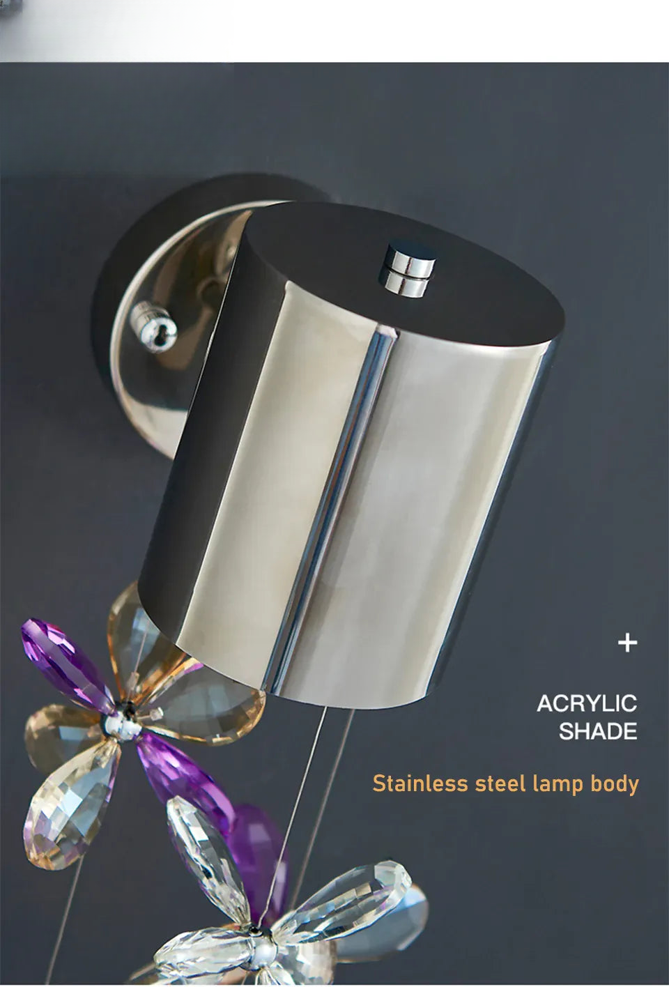 Verthara Premium Crystal Chain Wall Sconce