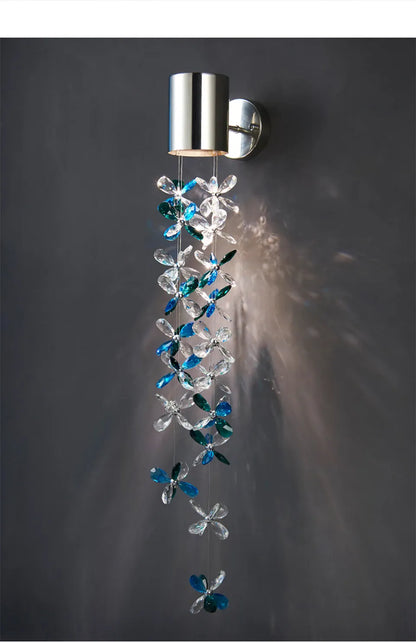 Verthara Premium Crystal Chain Wall Sconce