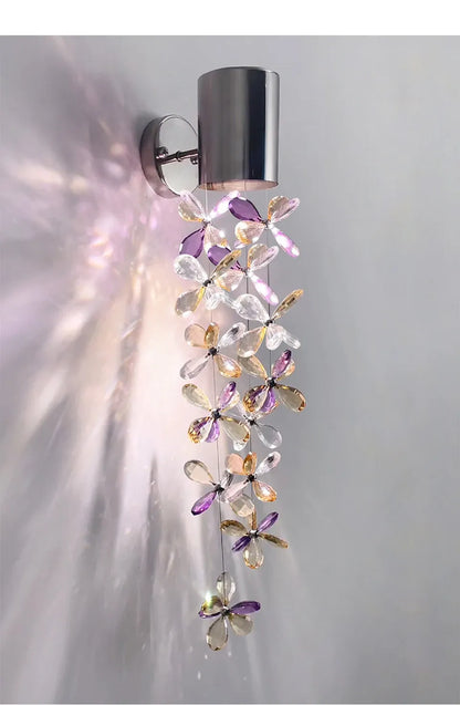 Verthara Premium Crystal Chain Wall Sconce
