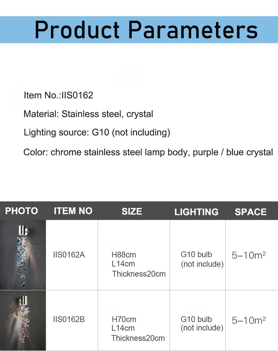 Verthara Premium Crystal Chain Wall Sconce