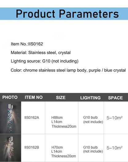 Verthara Premium Crystal Chain Wall Sconce