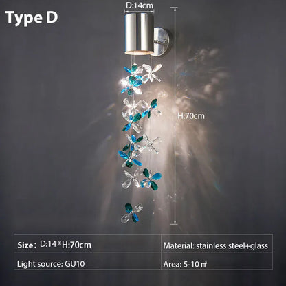 Verthara Premium Crystal Chain Wall Sconce D / Cool White(5500-7000K)