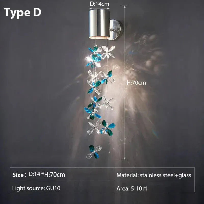 Verthara Premium Crystal Chain Wall Sconce
