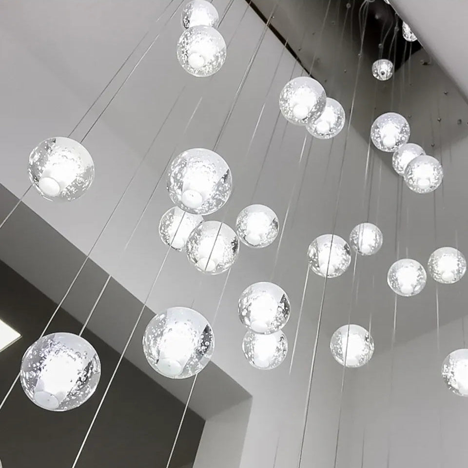 Verthara Premium Crystal Glass Ball Staircase Pendant