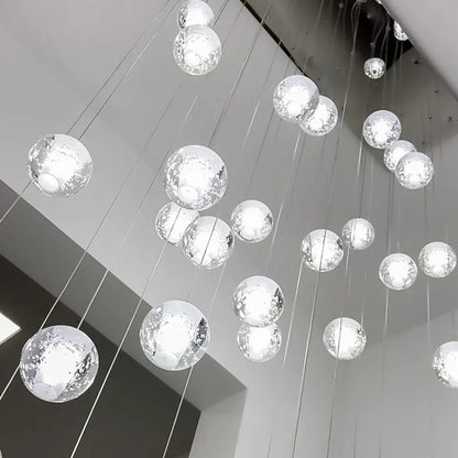 Verthara Premium Crystal Glass Ball Staircase Pendant