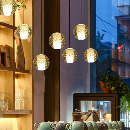 Verthara Premium Crystal Glass Ball Staircase Pendant