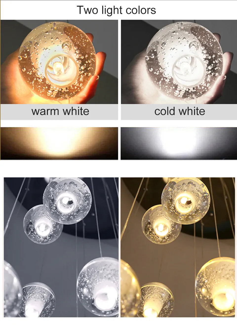 Verthara Premium Crystal Glass Ball Staircase Pendant
