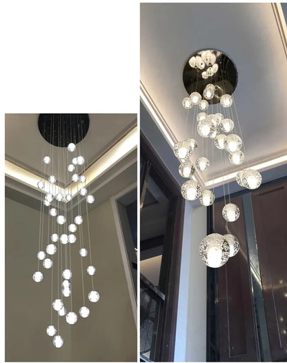 Verthara Premium Crystal Glass Ball Staircase Pendant
