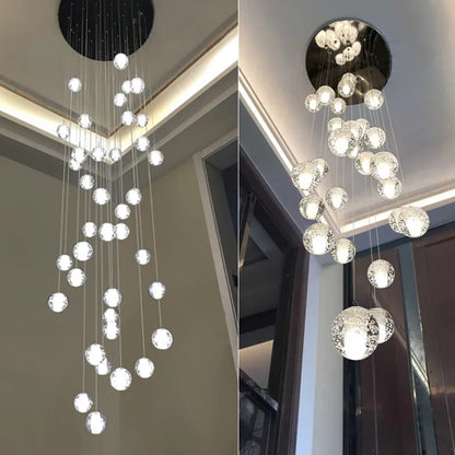 Verthara Premium Crystal Glass Ball Staircase Pendant