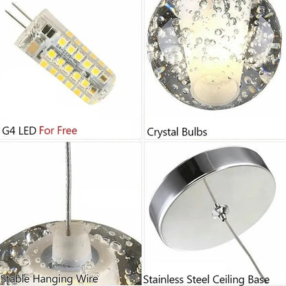 Verthara Premium Crystal Glass Ball Staircase Pendant