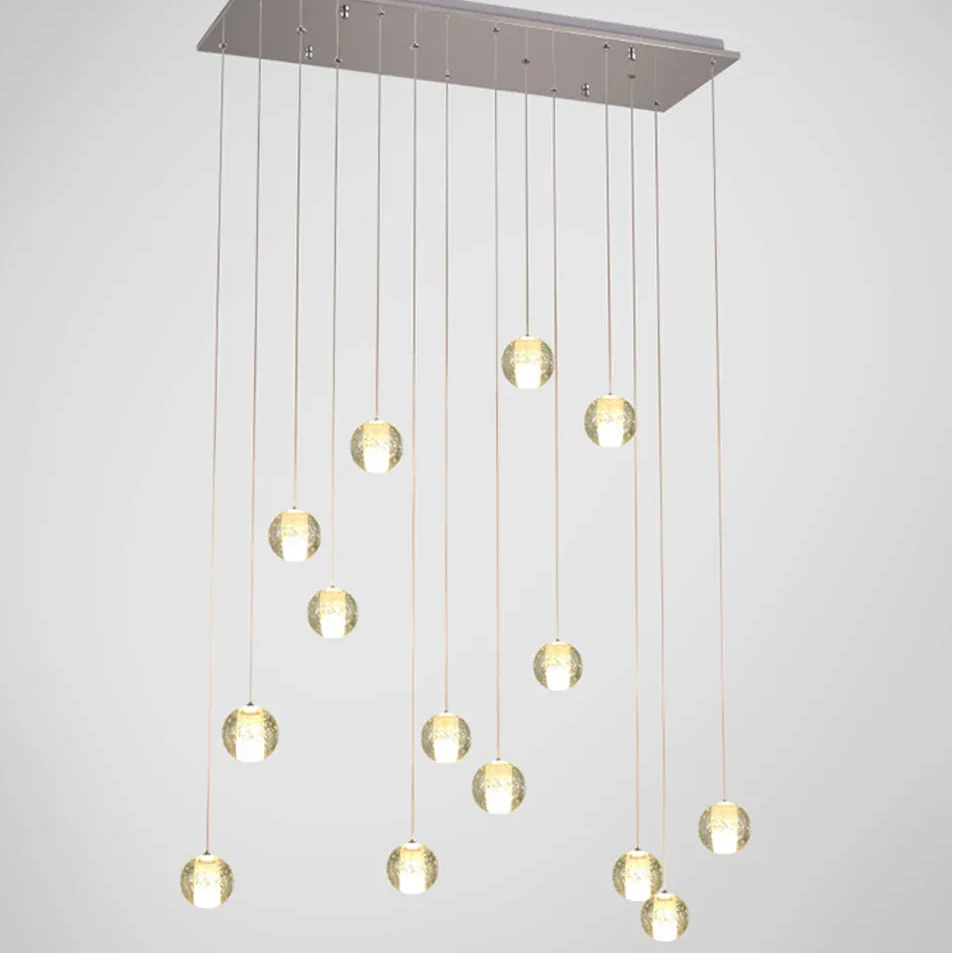 Verthara Premium Crystal Glass Ball Staircase Pendant