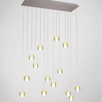 Verthara Premium Crystal Glass Ball Staircase Pendant
