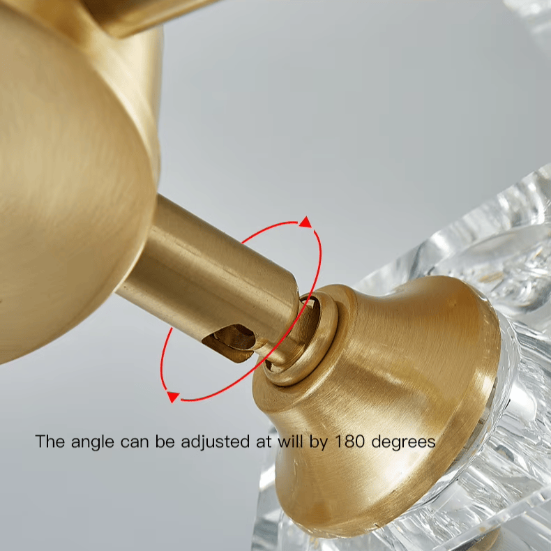 Verthara Premium Crystal Gold Semi-Flush Ceiling Light