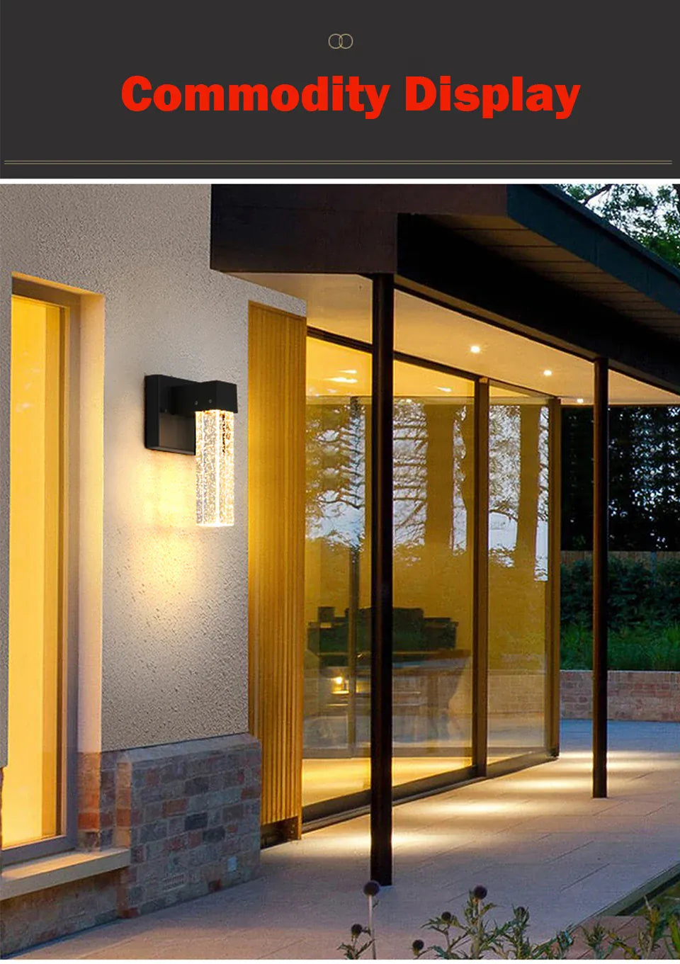Verthara Premium Crystal IP65 Outdoor Wall Sconce