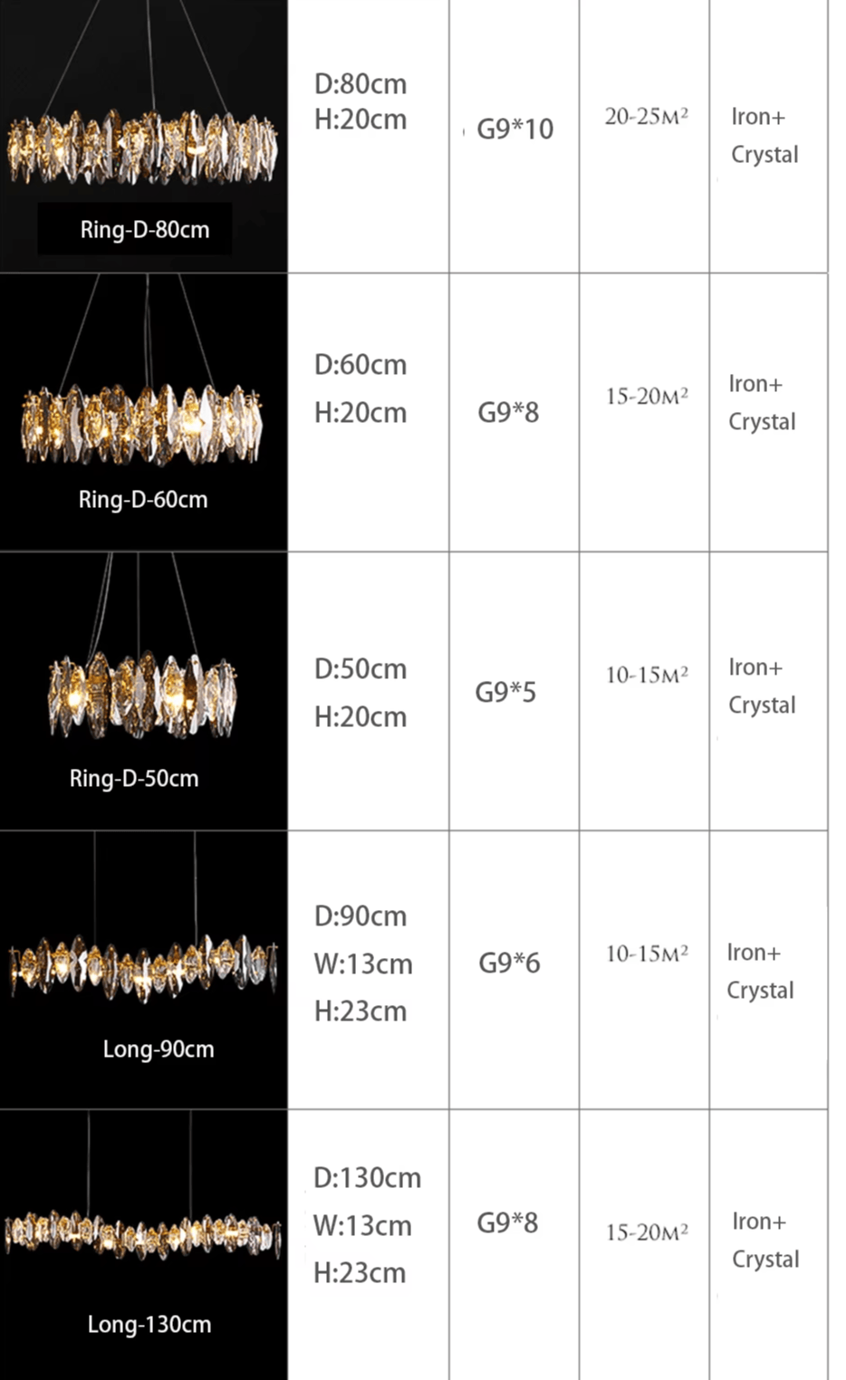 Verthara Premium Crystal & Iron Round Wave Pendant Chandelier