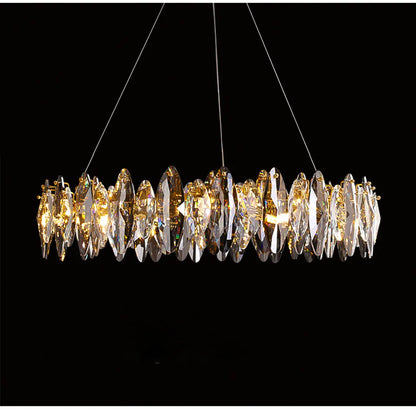 Verthara Premium Crystal & Iron Round Wave Pendant Chandelier