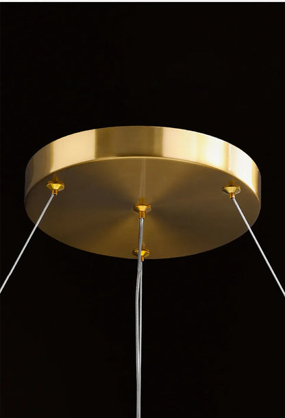 Verthara Premium Crystal & Iron Round Wave Pendant Chandelier