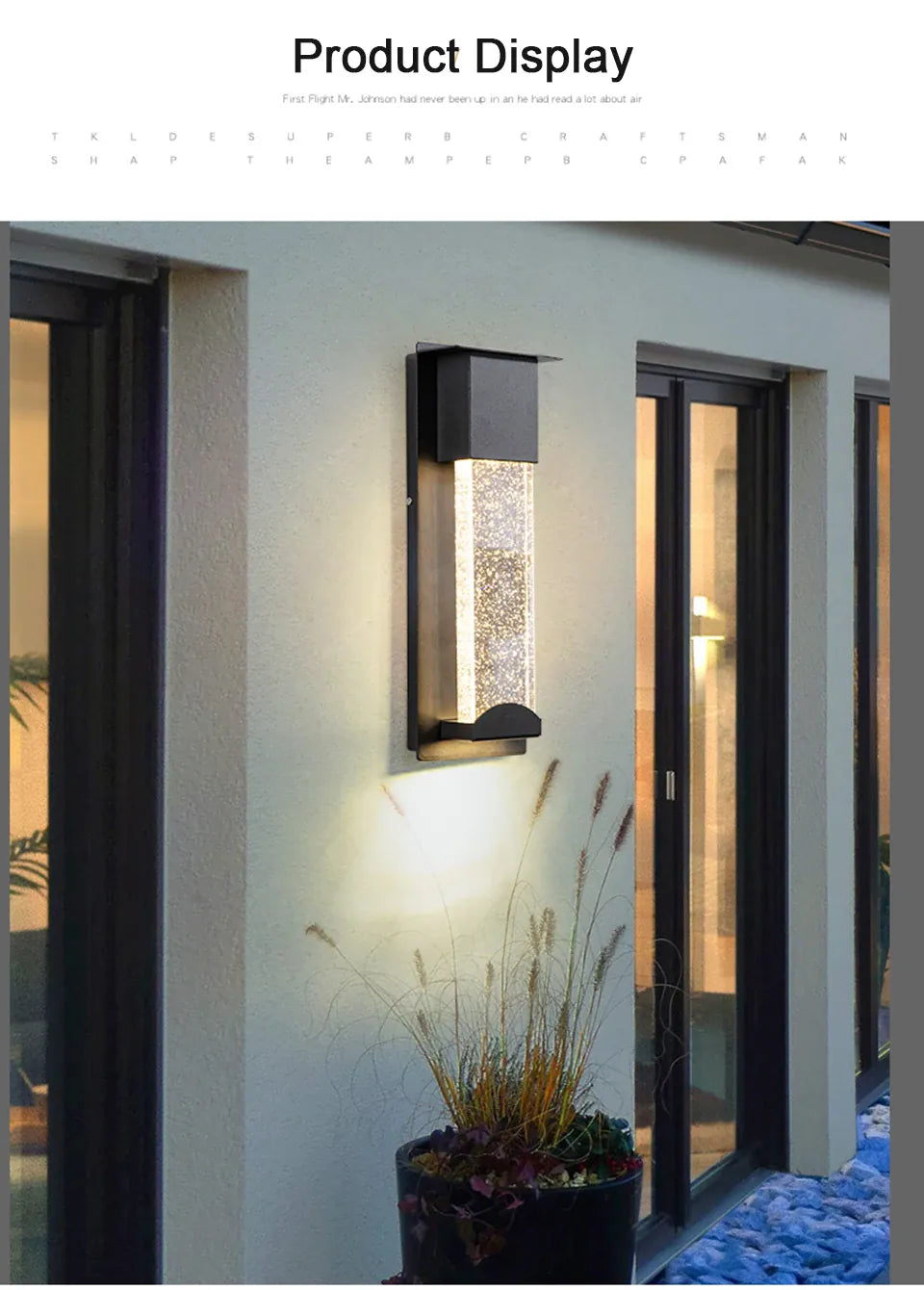 Verthara Premium Crystal LED Outdoor Wall Light PIR & IP65