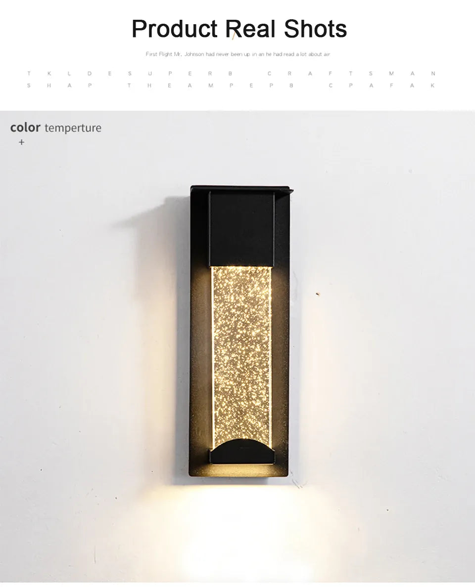 Verthara Premium Crystal LED Outdoor Wall Light PIR & IP65