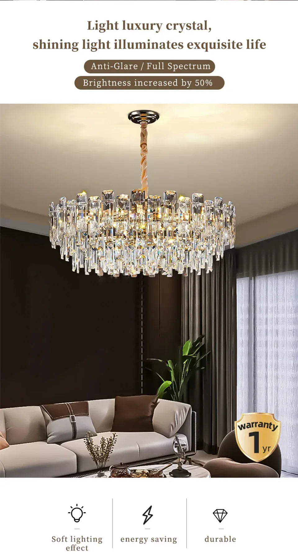 Verthara Premium Crystal Loft Staircase Chandelier