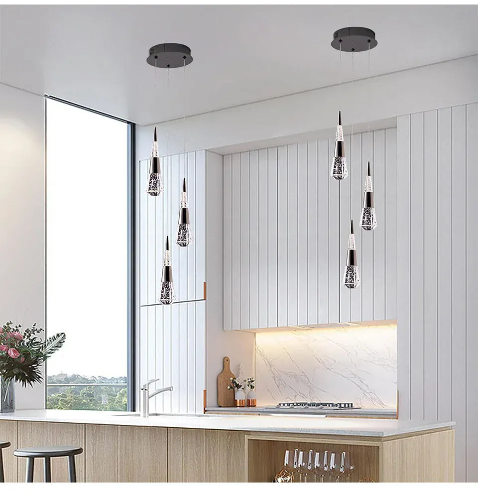 Verthara Premium Crystal Meteor Shower Staircase Pendant
