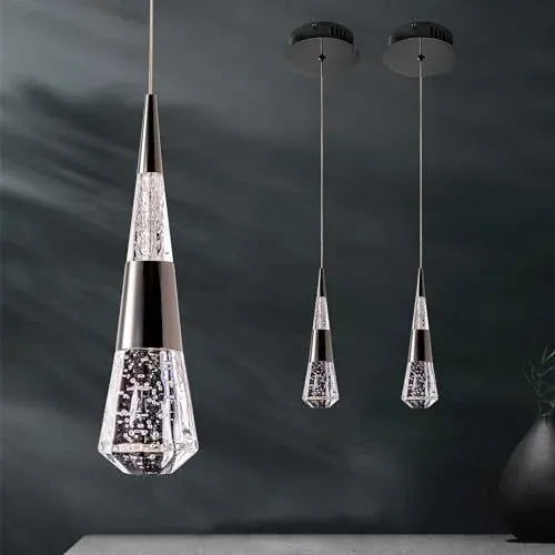 Verthara Premium Crystal Meteor Shower Staircase Pendant Black 2pack