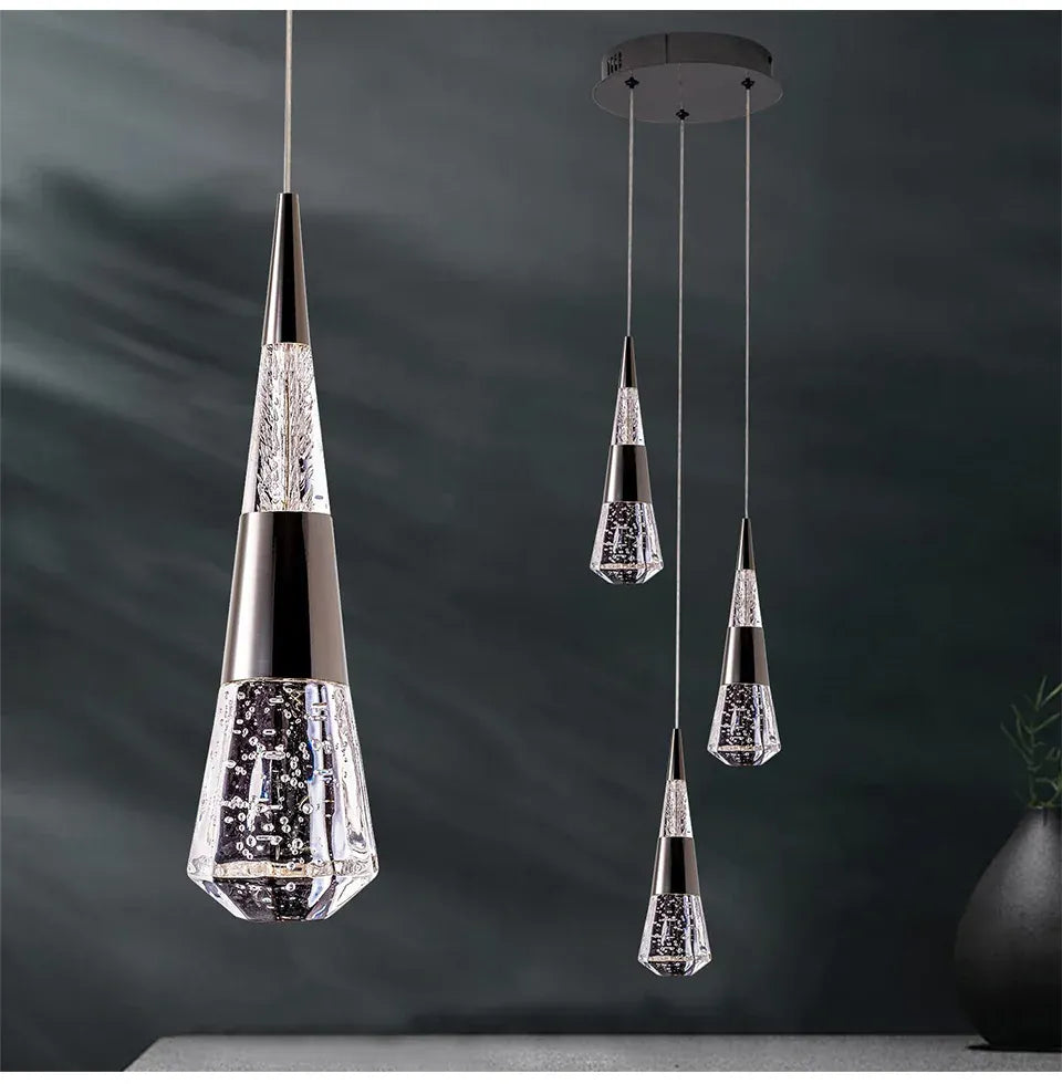 Verthara Premium Crystal Meteor Shower Staircase Pendant
