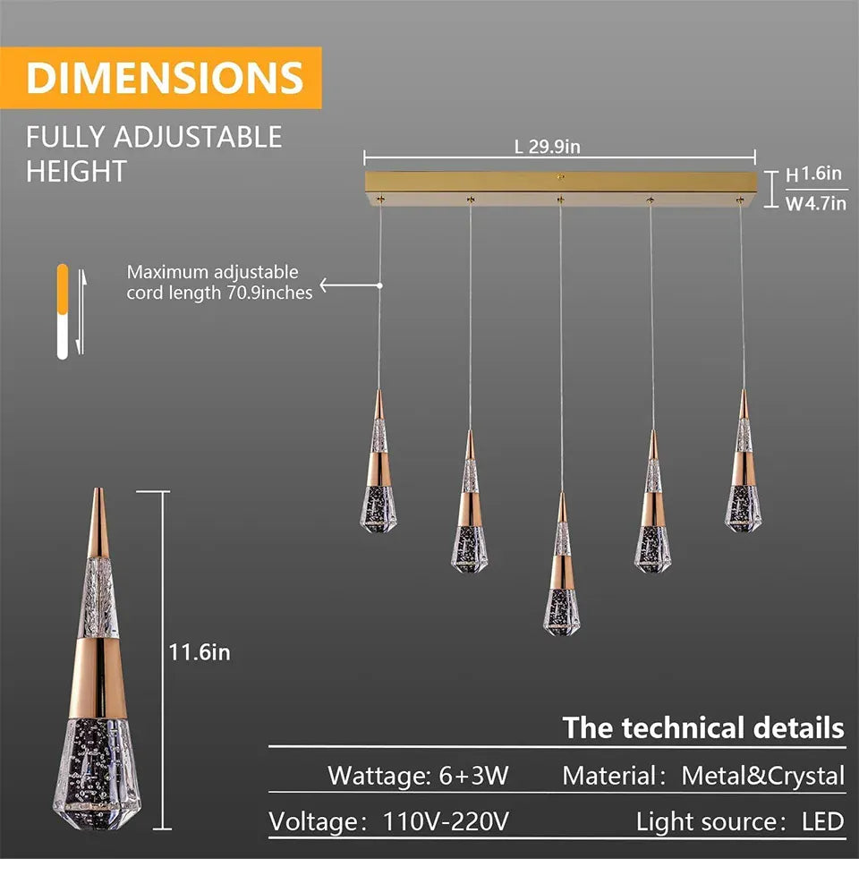 Verthara Premium Crystal Meteor Shower Staircase Pendant