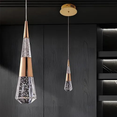 Verthara Premium Crystal Meteor Shower Staircase Pendant Gold 1pack