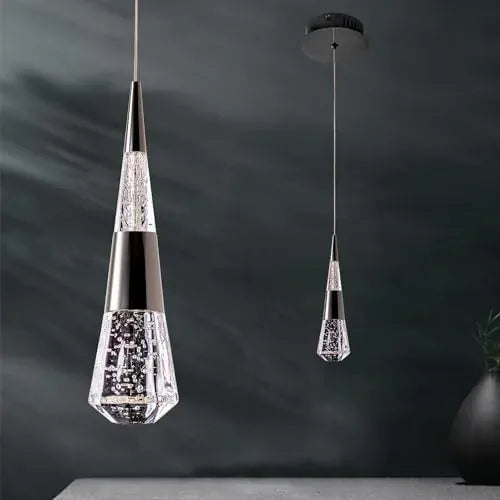 Verthara Premium Crystal Meteor Shower Staircase Pendant Black 1pack