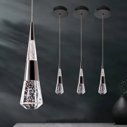 Verthara Premium Crystal Meteor Shower Staircase Pendant Black 3pack