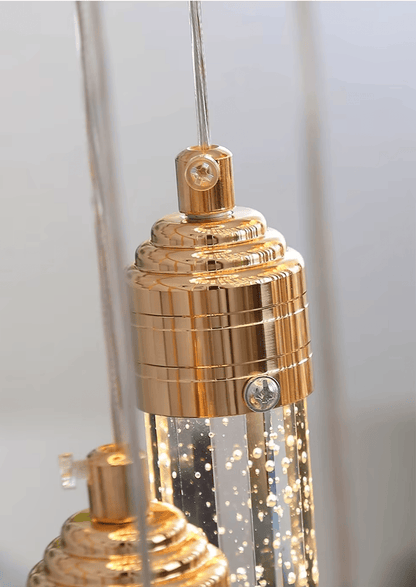 Verthara Premium Crystal Pillar Drop Pendant Light