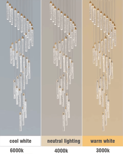 Verthara Premium Crystal Pillar Drop Pendant Light