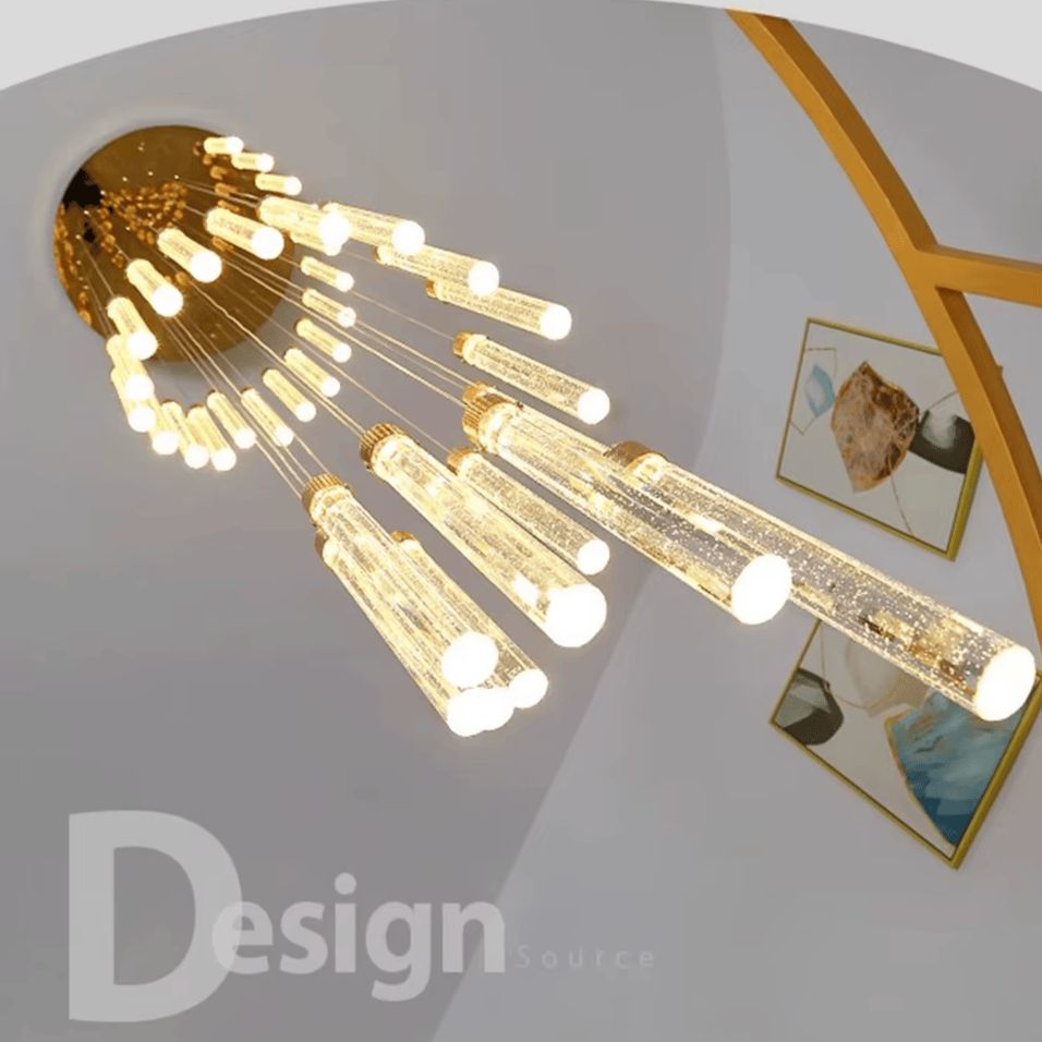 Verthara Premium Crystal Pillar Drop Pendant Light