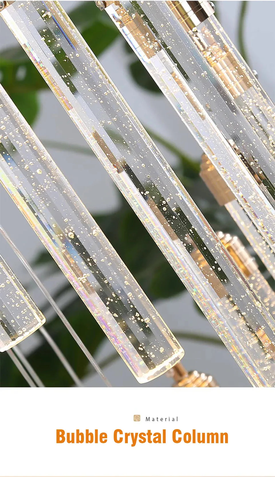 Verthara Premium Crystal Pillar Drop Pendant Light