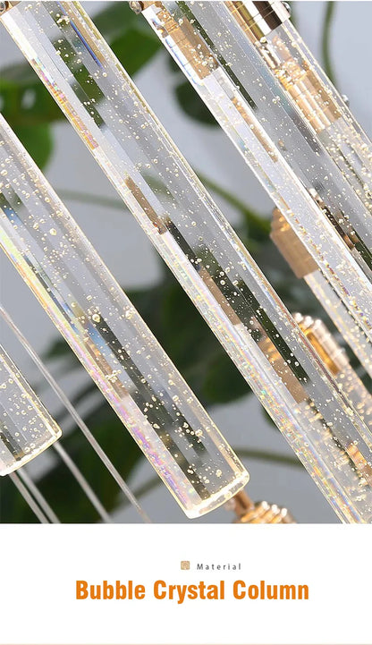 Verthara Premium Crystal Pillar Drop Pendant Light