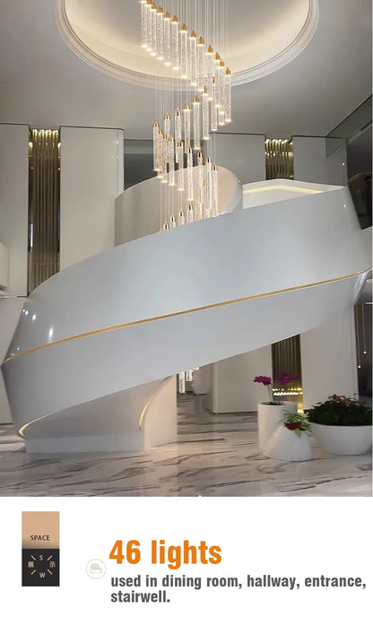 Verthara Premium Crystal Pillar Drop Pendant Light