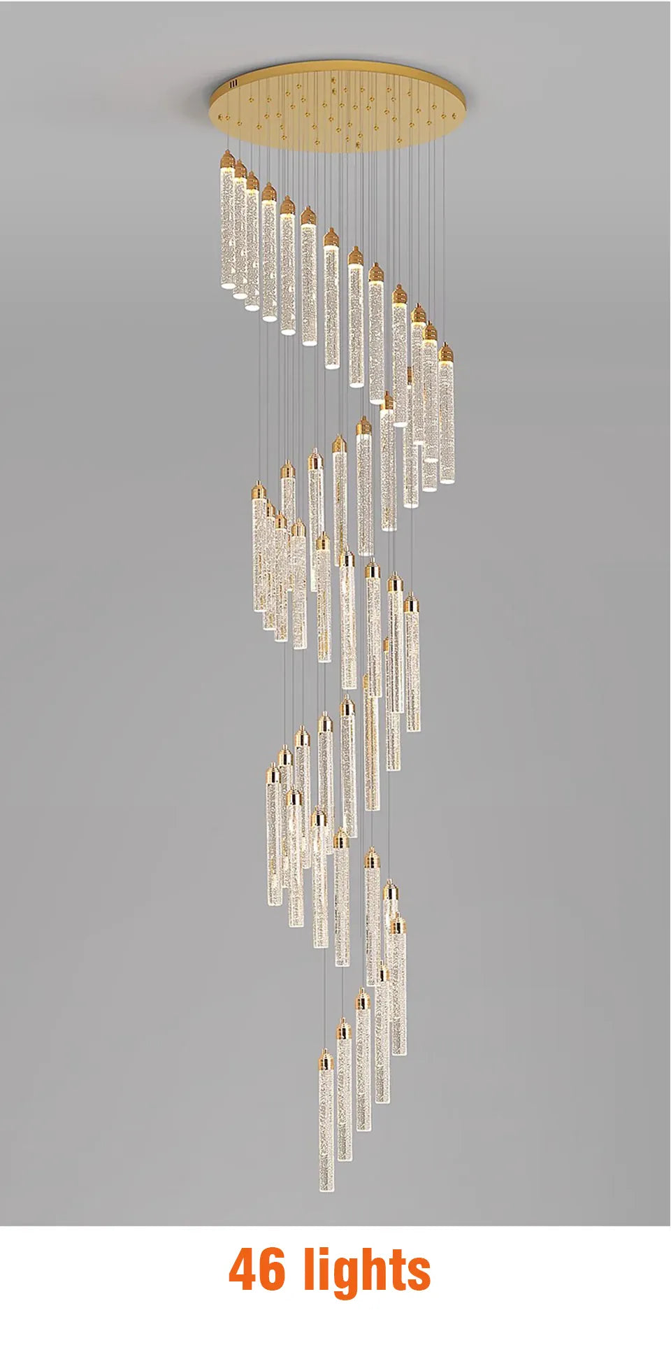 Verthara Premium Crystal Pillar Drop Pendant Light