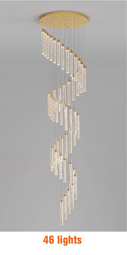 Verthara Premium Crystal Pillar Drop Pendant Light