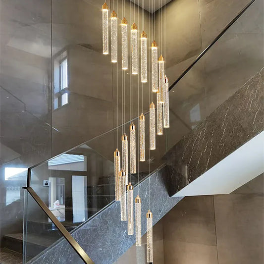 Verthara Premium Crystal Pillar Drop Pendant Light