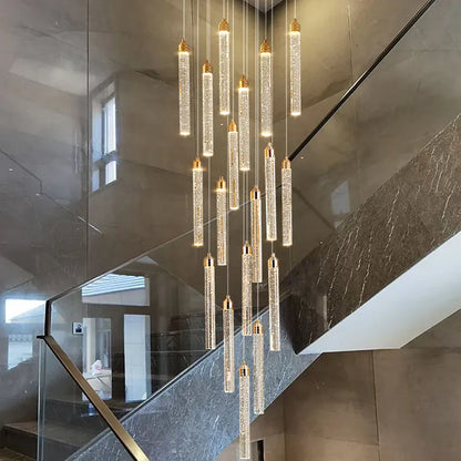 Verthara Premium Crystal Pillar Drop Pendant Light
