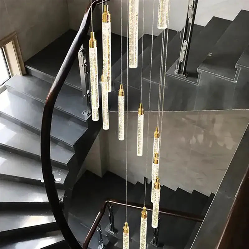Verthara Premium Crystal Pillar Drop Pendant Light